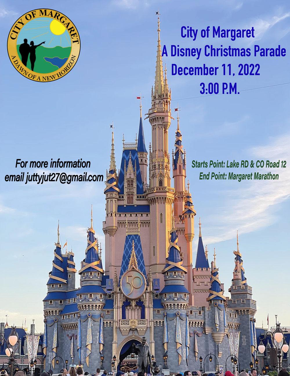 The City of Margaret Christmas Parade 2022 is scheduled for Sunday, December 11 at 3:00 pm. starting point Lake Rd & County Rd 12